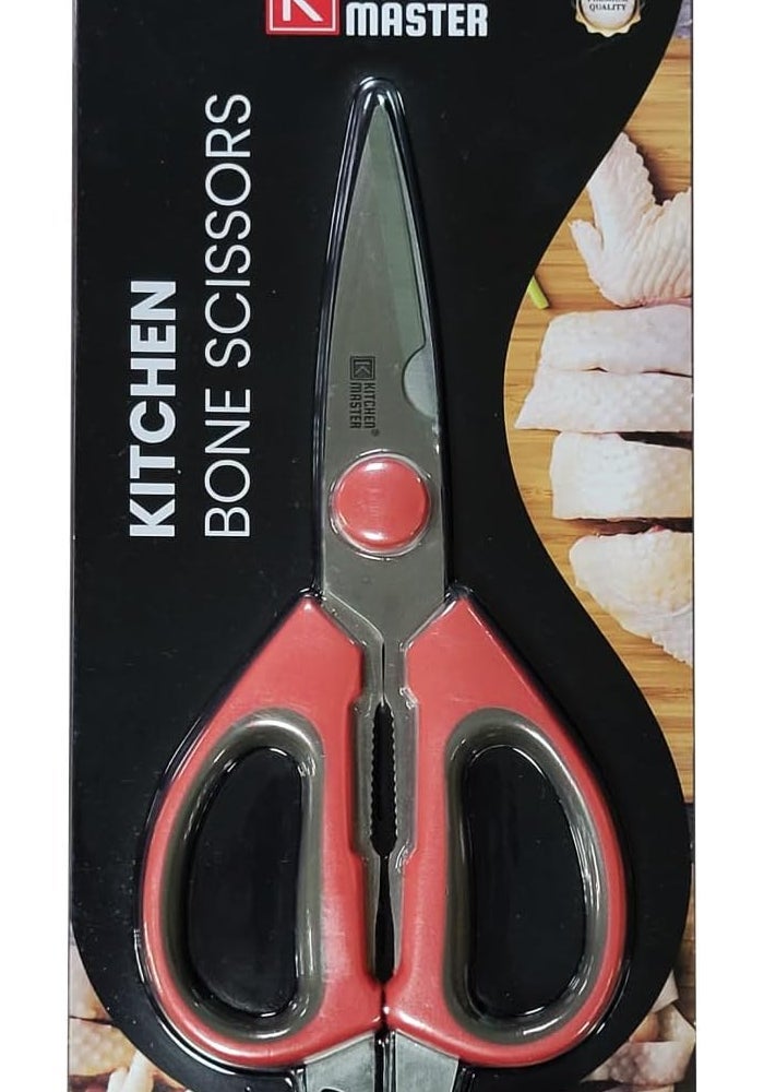 Kitchen Master Heavy-Duty Bone Shears - NSF Ready for Raw Meat, Red - Image 3
